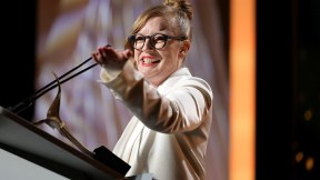Sarah Polley speaking at the WGA awards west coast addition