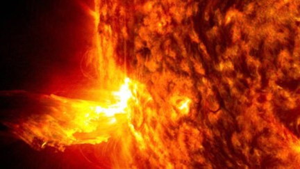 The Sun belches out a solar flare.