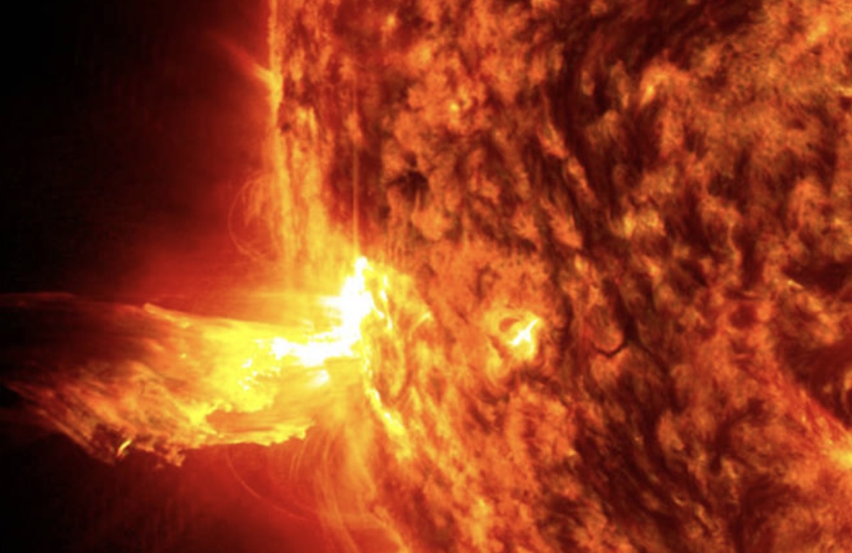 The Sun belches out a solar flare.