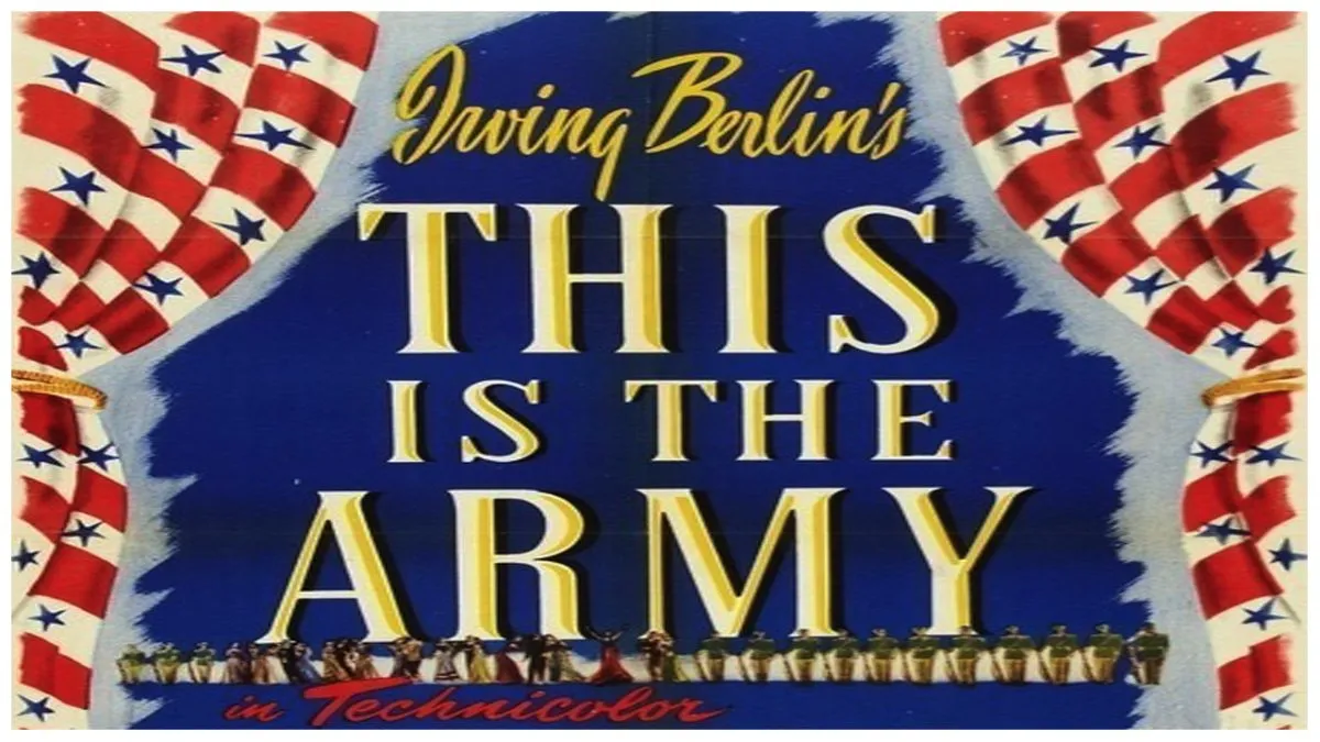 Banner for Irving Berlin's "This Is The Army." starring ronald reagan