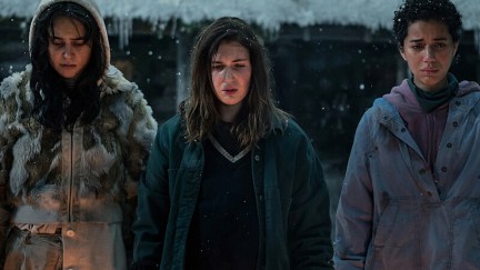 Lottie, Shauna, and Taissa stand in the snow, looking distraught.