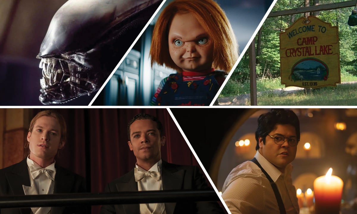 Upcoming horror TV shows in 2023 and beyond, featuring 'Alien,' 'Chucky,' 'Crystal Lake,' 'Interview With the Vampire,' and 'What We Do in the Shadows'