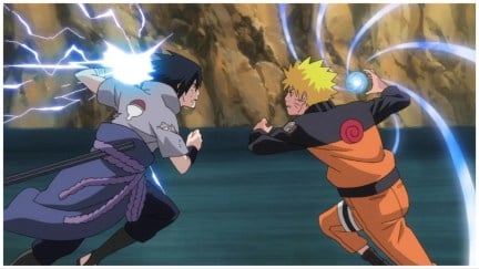 naruto and sasuke fighting