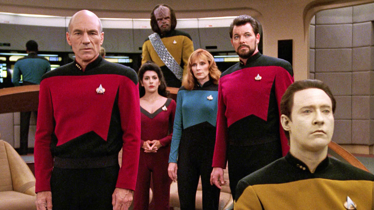 The Enterprise crew in 'Star Trek: The Next Generation'