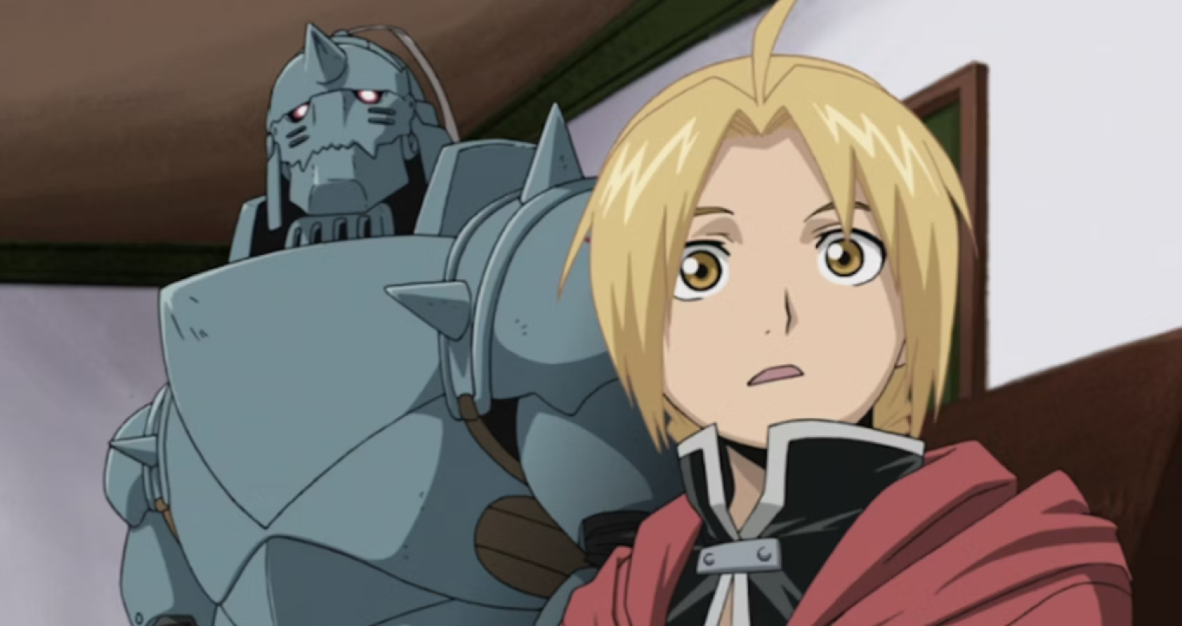 Brothers Edward and Alphonse Elric as they appear in the 2003 Fullmetal Alchemist anime