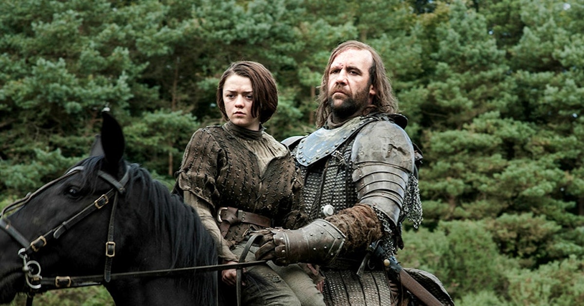 Arya Stark and the Hound being a comedic duo in season three of Game of Thrones