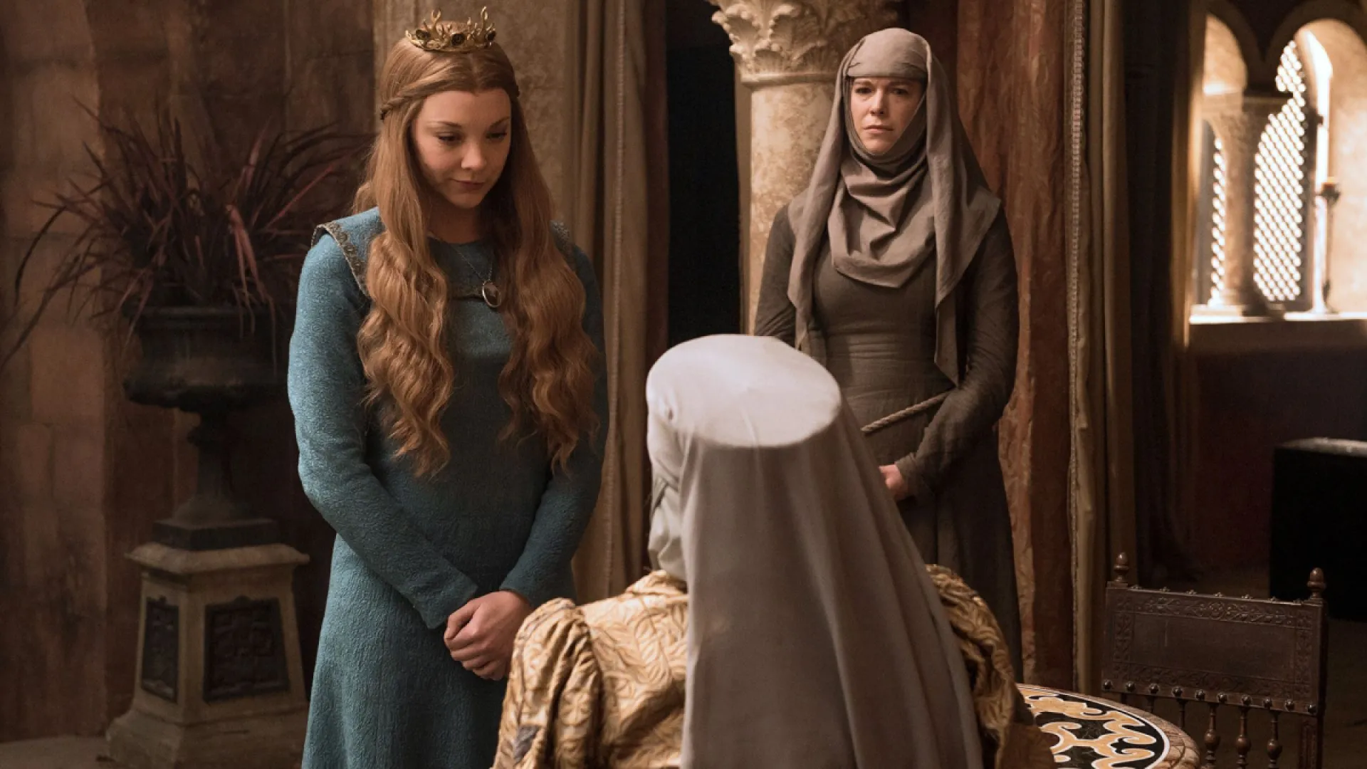Margaery Tyrell (Natalie Dormer) and Septa Unella (Hannah Waddingham) in 'Game of Thrones'