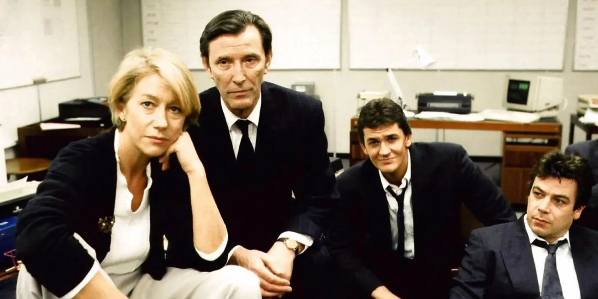 The cast of ITV's Prime Suspect, including Dame Helen Mirren as DCI Jane Tennison 