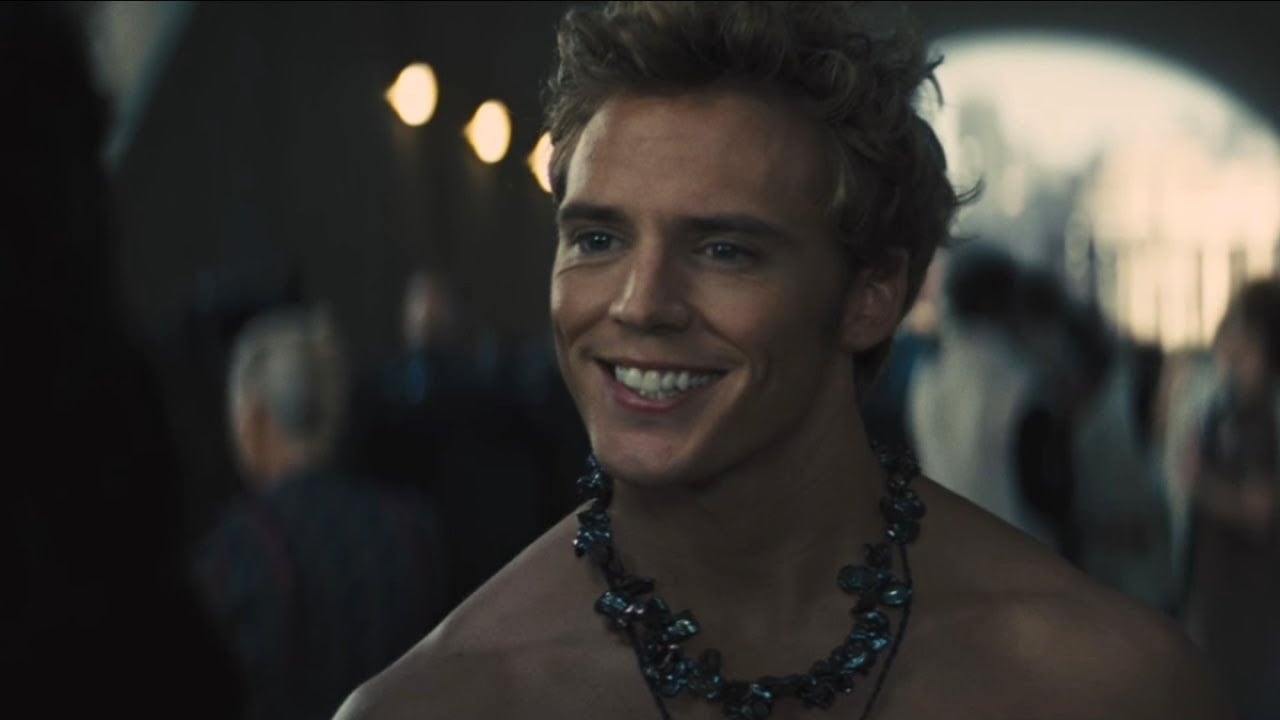 A picture of Sam Claflin as Finnick Odair in Catching Fire, the second movie of the Hunger Games saga
