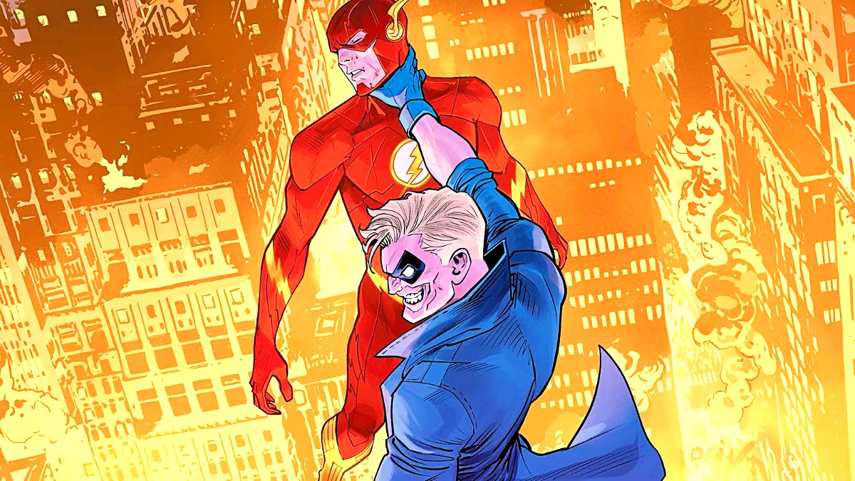 Jesse James (a.k.a. Trickster) fighting Barry Allen (a.k.a. The Flash)