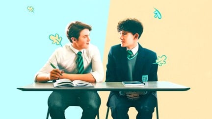 Kit Connor as Nick Nelson and Joe Locke as Charlie Spring in Heartstopper