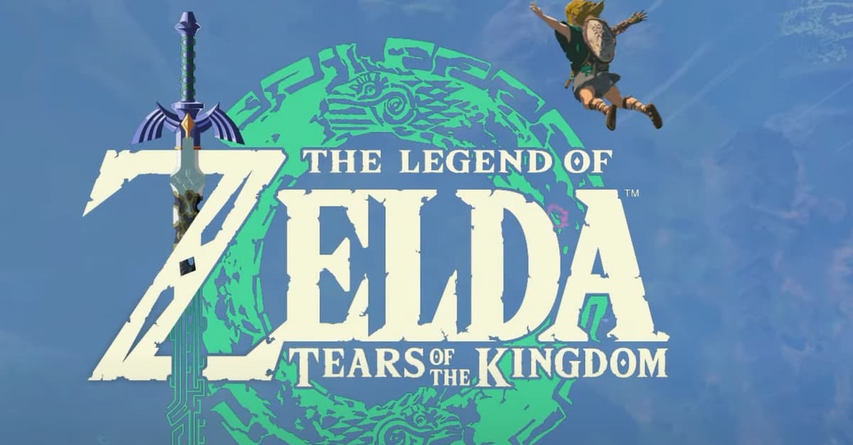 The Legend of Zelda: Tears of the Kingdom logo, also featuring Link's undies