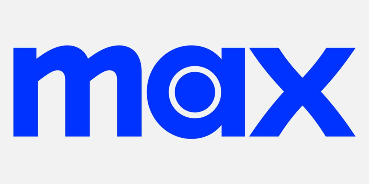Max new streaming service logo, blue text on white background