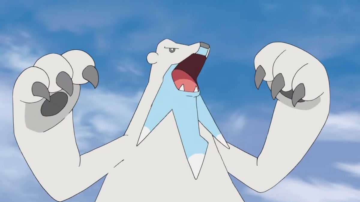 Beartic raising its fists and roaring (The Pokemon Company)