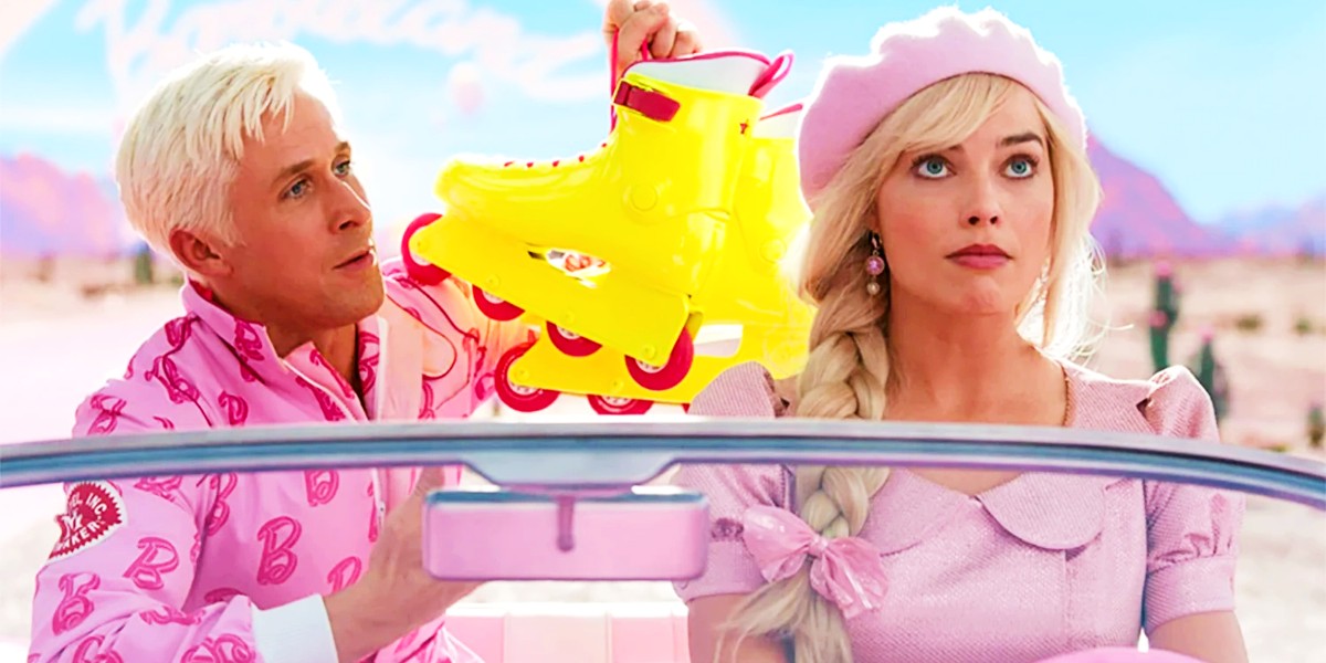 Ryan Gosling as Ken and Margot Robbie as Barbie in Barbie movie