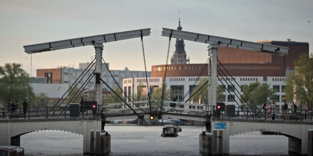 The world-famous skinny bridge in Amsterdam in Ted Lasso season 3 episode 6