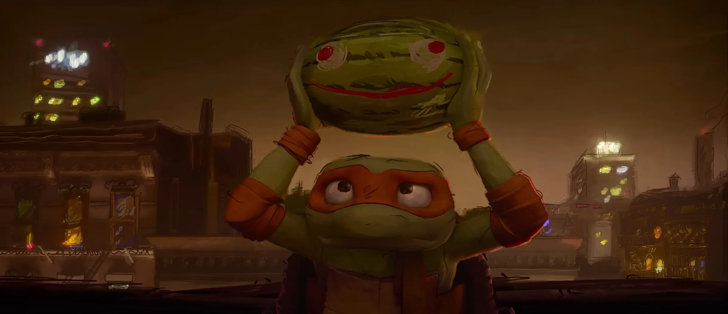 Teenage Mutant Ninja Turtle watermelon scene screenshot