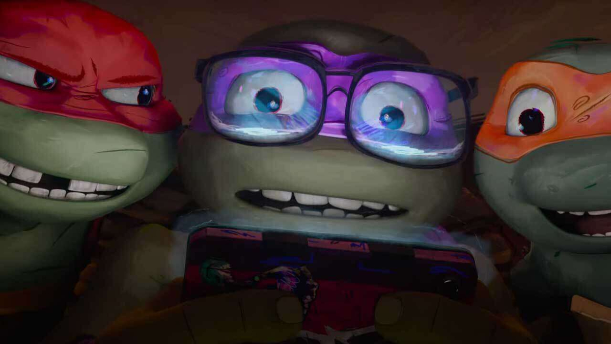 Raphael, Leonardo, and Michelangelo in 'Teenage Mutant Ninja Turtles: Mutant Mayhem'