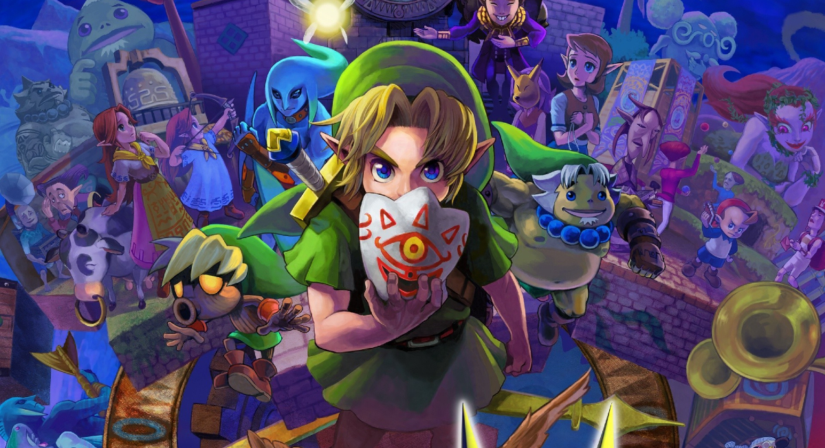 Link and the cast of characters in 'The Legend of Zelda: Majora's Mask'