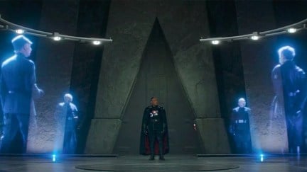 Moff Gideon, played by Giancarlo Esposito, joins the Shadow Council in The Mandalorian
