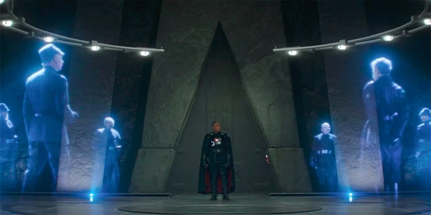 Moff Gideon, played by Giancarlo Esposito, joins the Shadow Council in The Mandalorian