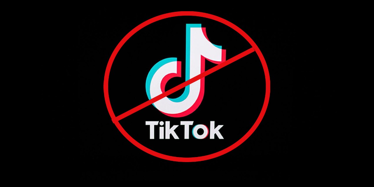 TikTok logo with a "no" symbol