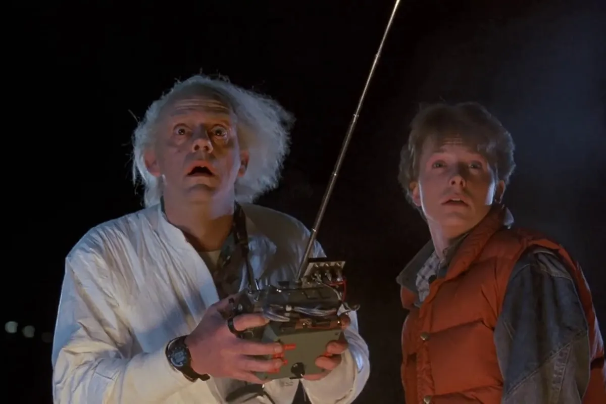 Marty and Doc looking dumbstruck 