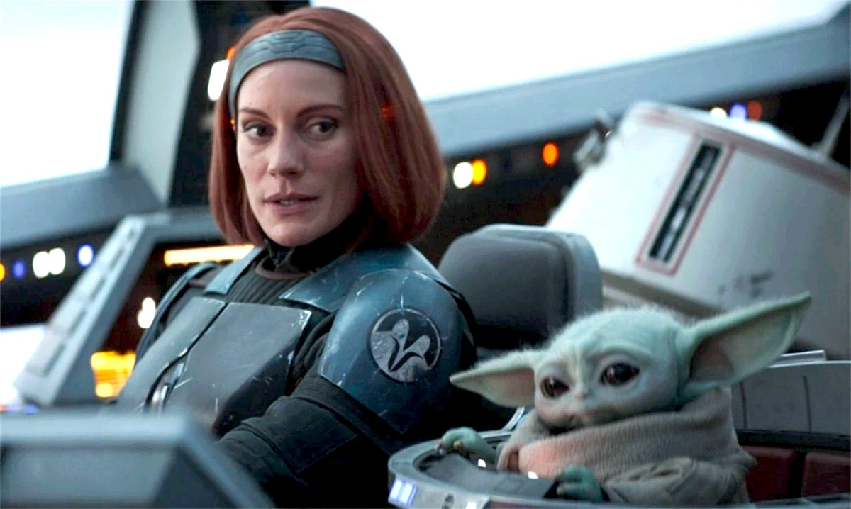 Katee Sackhoff as Bo-Katan Kryze in Disney+ Star Wars series The Mandalorian.