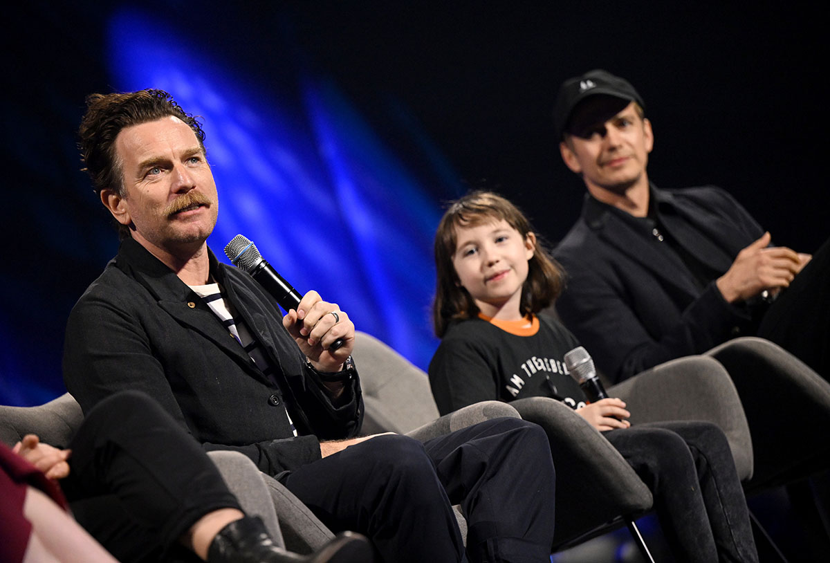 Ewan McGregor, Hayden Christensen, and Vivien Lyra Blair at Star Wars Celebration