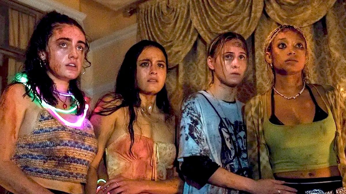 Four friends in Bodies Bodies Bodies.