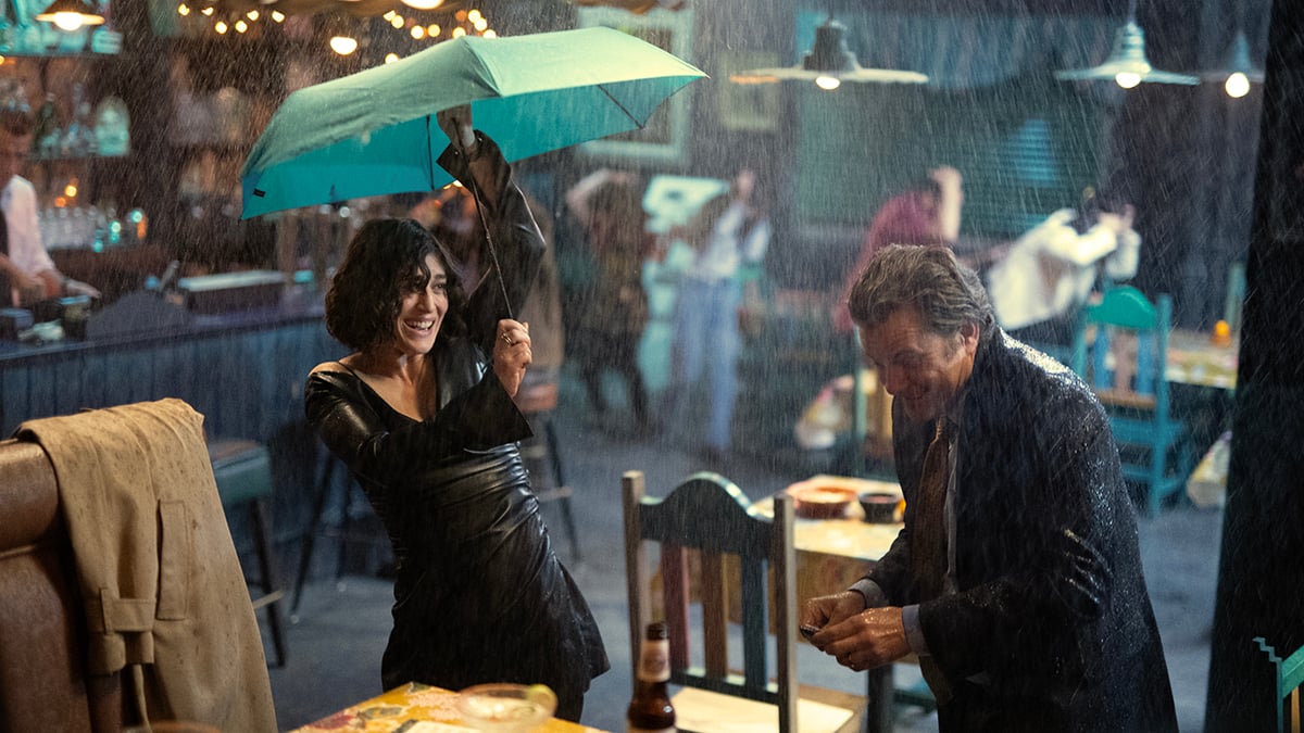 LIzzy Caplan in fatal attraction with joshua jackson in the rain