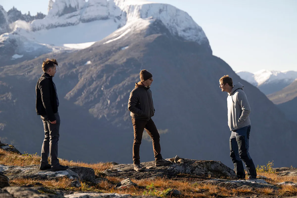 Lukas, Roman, and Kendall chatting in Norway