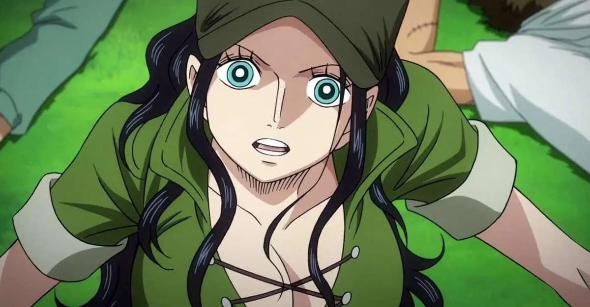 Nico Robin looks shocked in "One Piece"