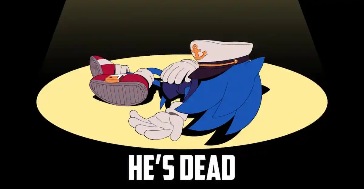 Screenshot from the trailer of SEGA's The Murder of Sonic the Hedgehog