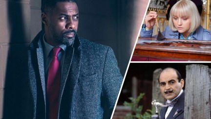 Best British crime dramas, featuring (clockwise from left): 'Luther,' 'Queens of Mystery,' and 'Poirot'