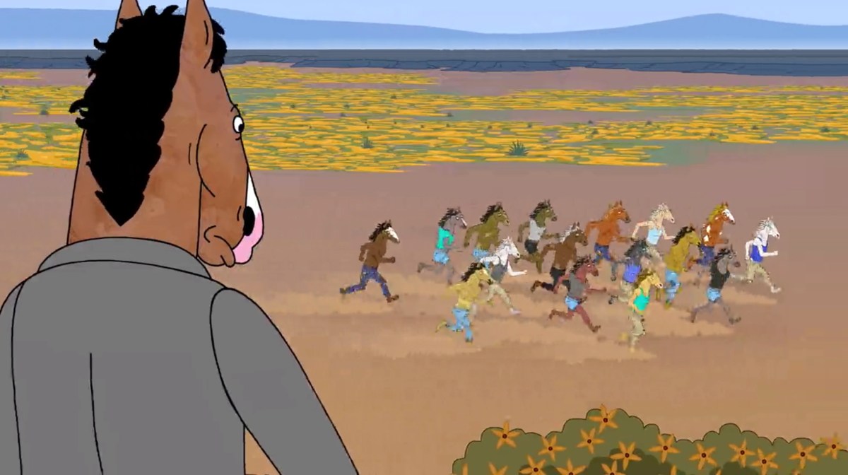 Bojack spots some wild horses during a profound moment.