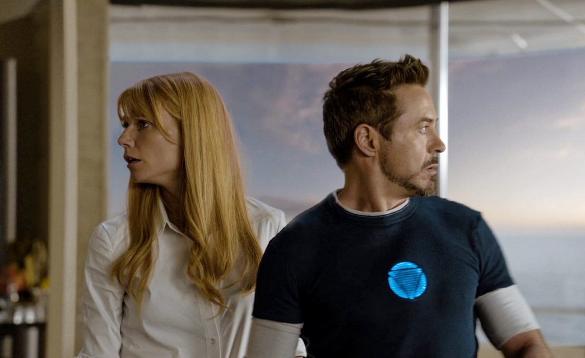 Gwyneth Paltrow as Pepper Potts and Robert Downey Jr as Tony Stark in Iron Man 3 (Marvel Studios)
