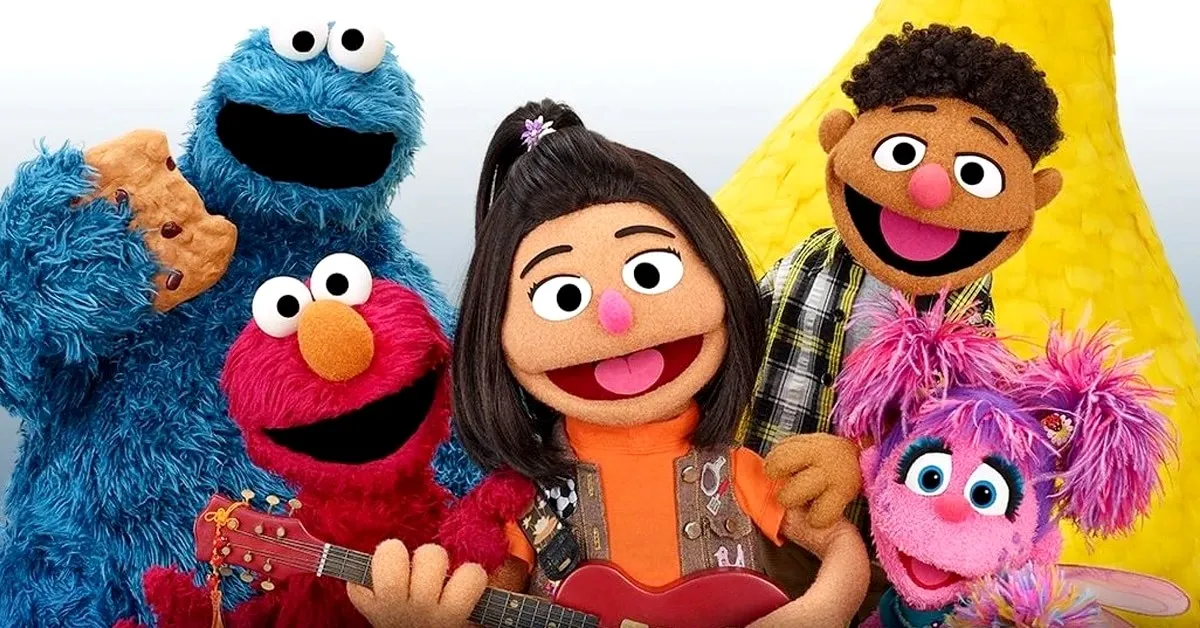 Ji-Young with the Muppets on Sesame Street