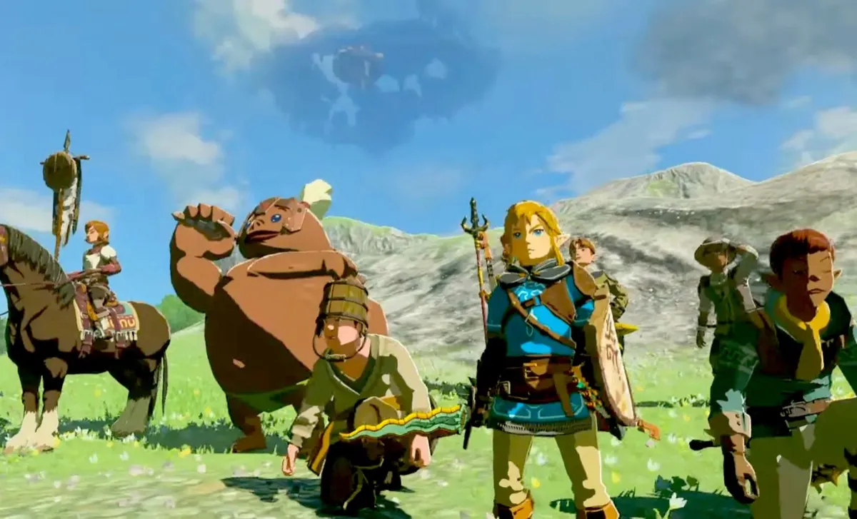 Link and some allies in The Legend of Zelda: Tears of the kingdom.