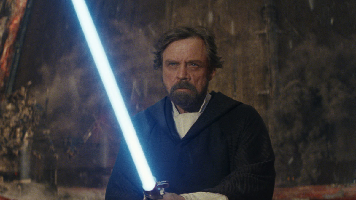 Luke Skywalker (Mark Hamill) wields a lightsaber in 'Star Wars: Episode VIII - The Last Jedi'