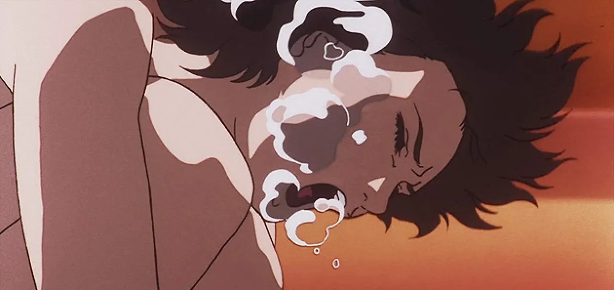 Mima screaming under water in Perfect Blue