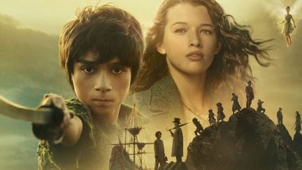 Peter Pan And Wendy Banner image showing the ship, Tinker Bell, and some of the Lost Boys.