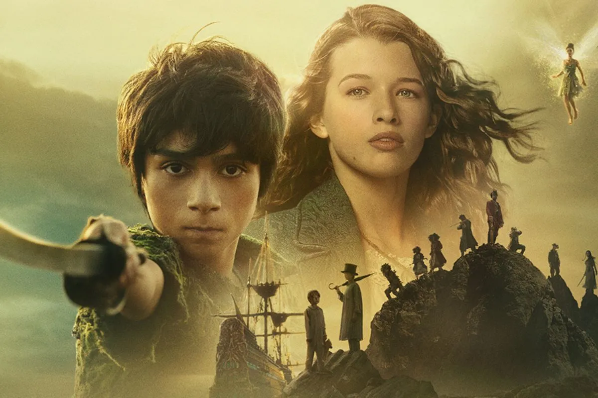 Peter Pan And Wendy Banner image showing the ship, Tinker Bell, and some of the Lost Boys. 