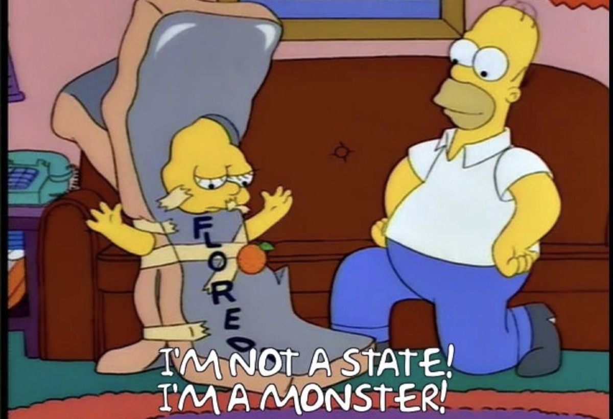 Lisa wearing the monster Florida costume. 