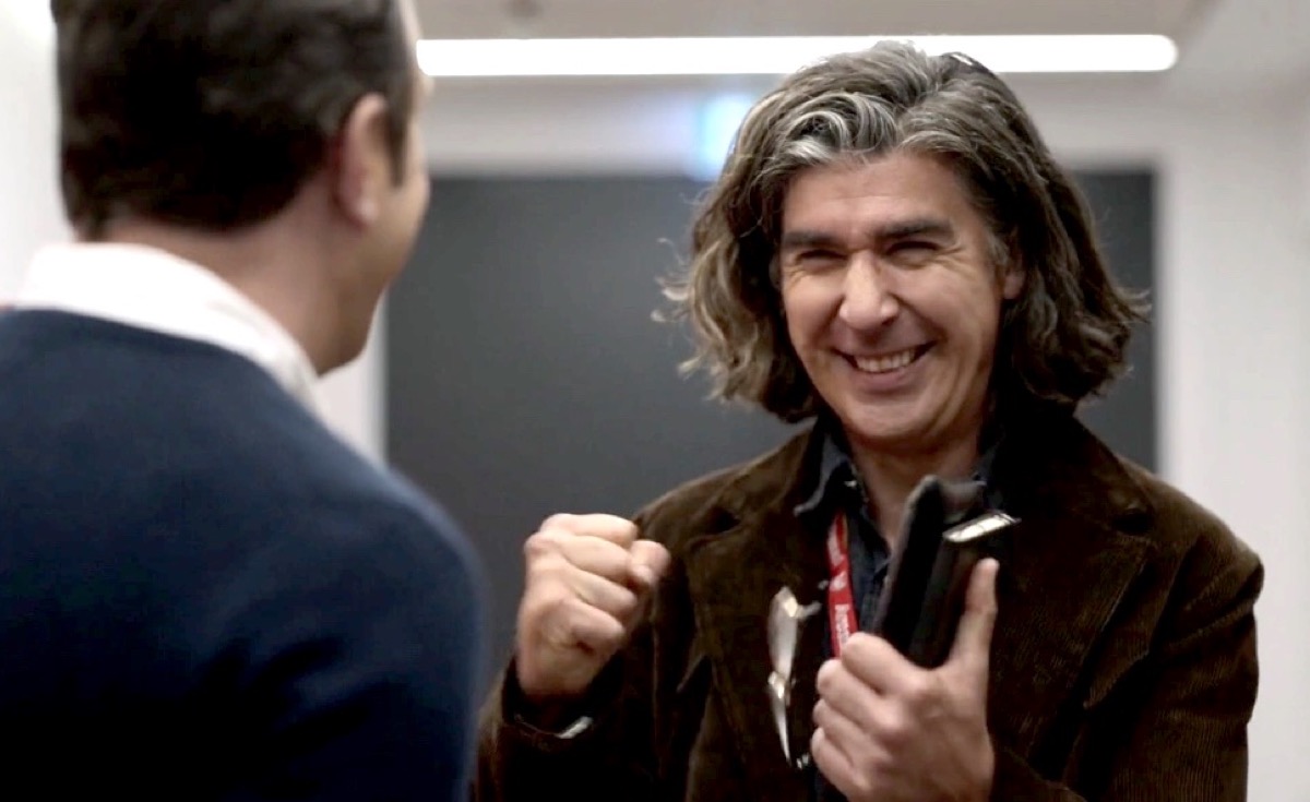 Trent Crimm excitedly talking to Ted in Apple TV+'s Ted Lasso.