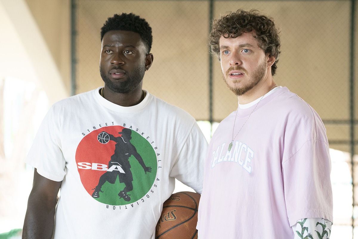 Jack Harlow and Sinqua Walls in White Men Can't Jump