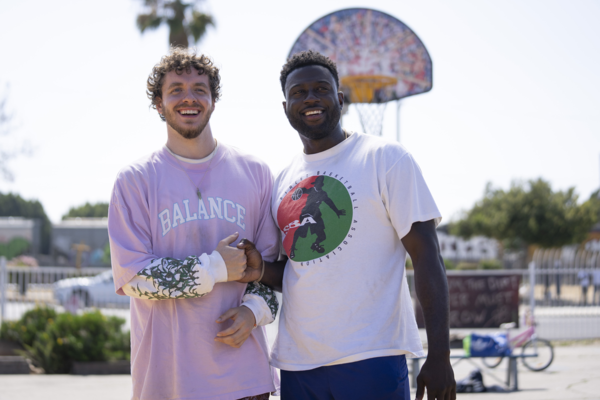 Jack Harlow and Sinqua Walls in White Men Can't Jump