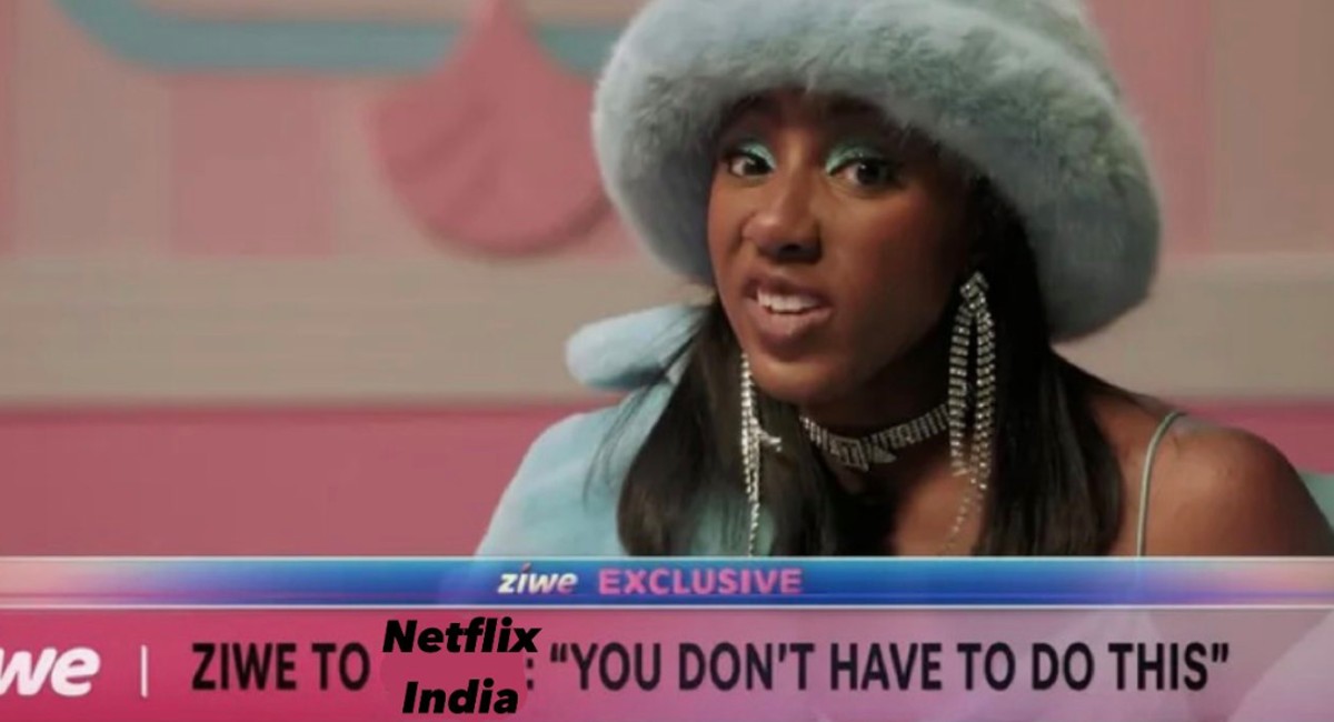 Ziwe looks at the camera while the banner underneath her says, "Ziwe to Netflix India: You Don't Have to Do This"