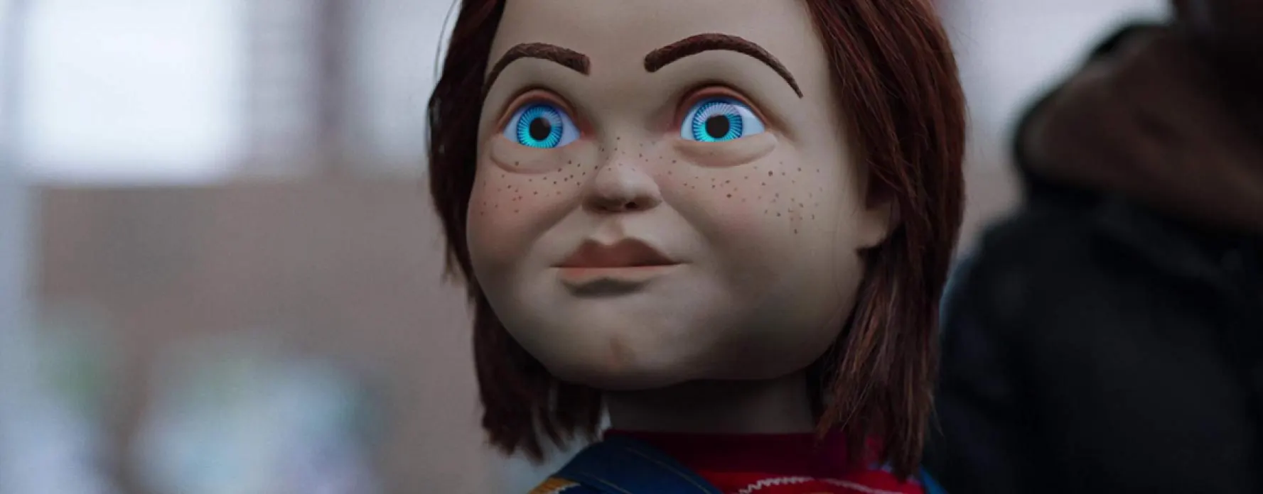 Chucky looking at someone in the Child's Play remake/reboot