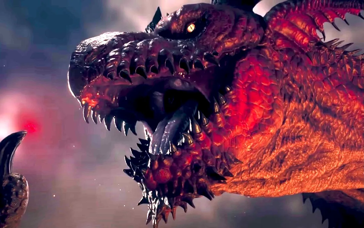 A menacing dragon in Dragon's Dogma 2 from Capcom.